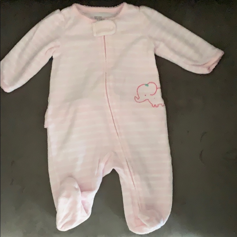 🍁Fleece baby girl footie